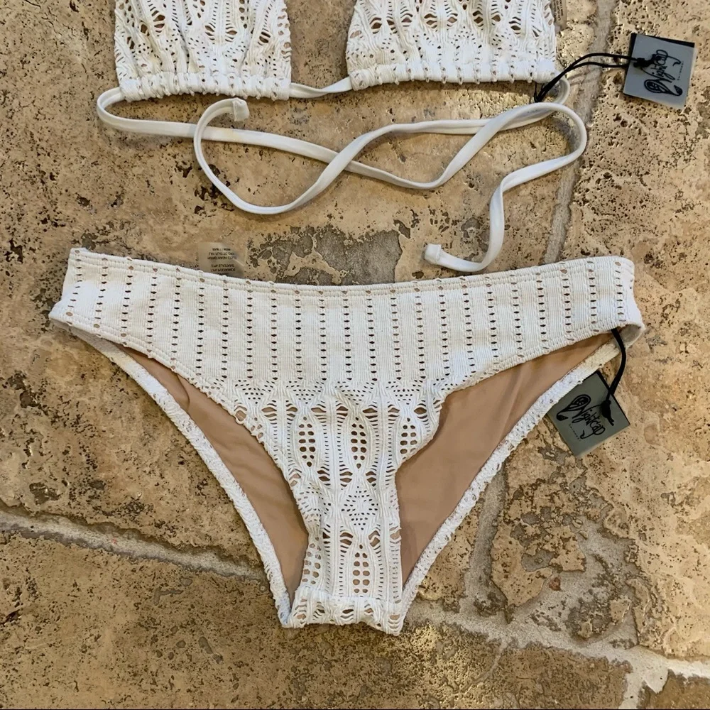Nightcap Spiral Lace Bikini Honeymoon 1 2 S Ivory White Crochet Lace